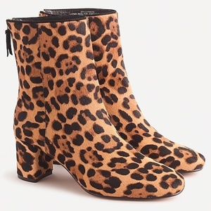 J. Crew Willa Calf Hair Ankle Boots, Size 10